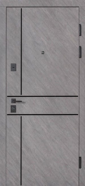 Двері вхідні Ультра, модель 540/249. Колір: зріз каменю/білий матовий гладкий