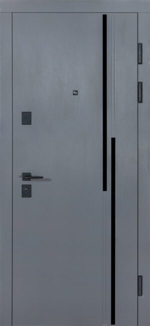 Двері вхідні Ультра, модель 567/гладка. Колір: хром/білий матовий